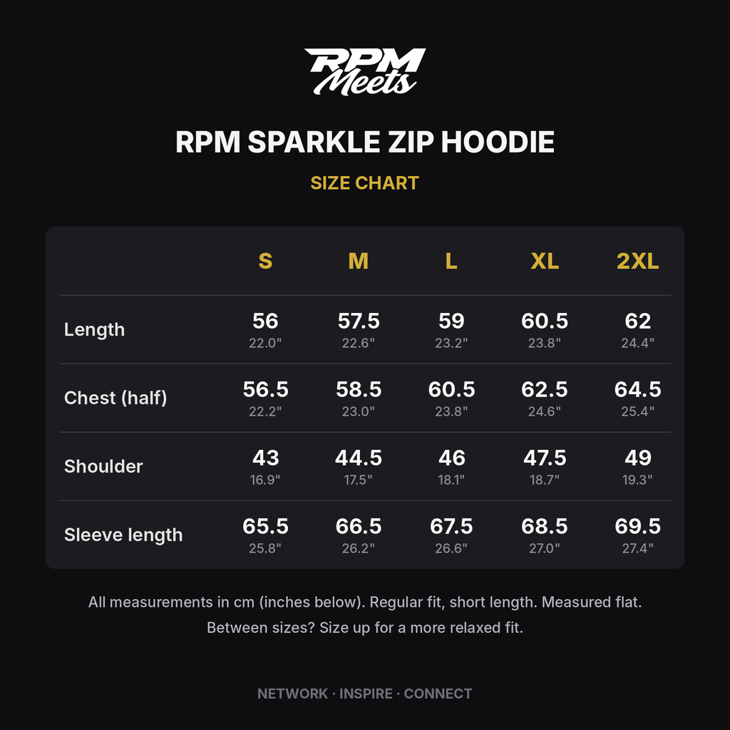 RPM Sparkle Zip Hoodie – Black