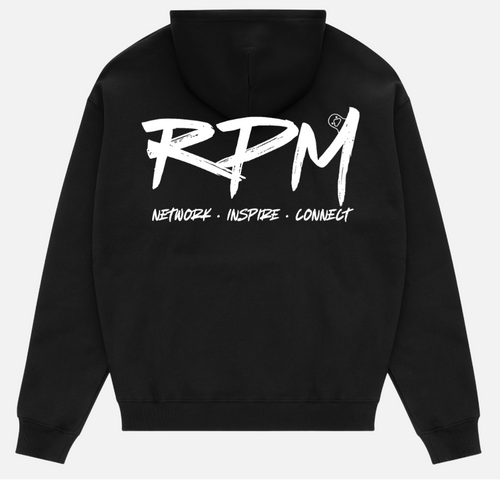 RPM Signature Hoodie white print – front